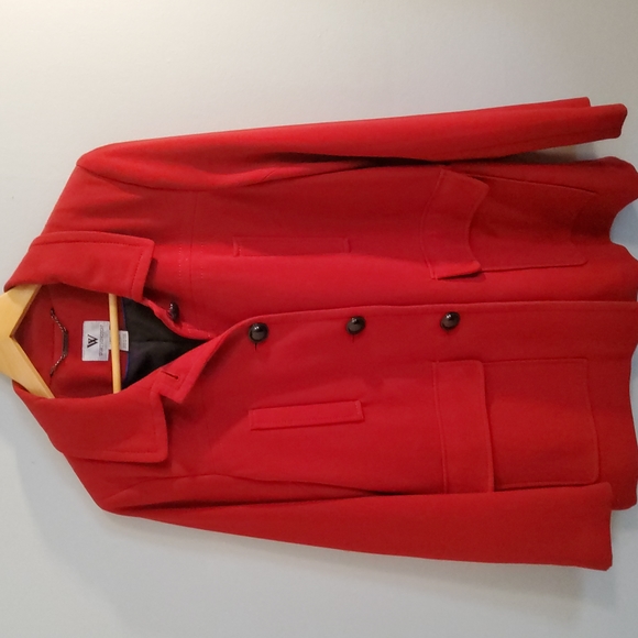 Worthington red pea coat size large - Picture 7 of 7